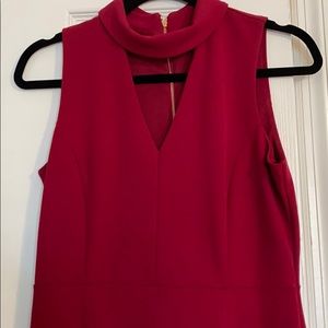Ivanka Trump Maroon Midi Dress with high neck